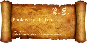 Maskovics Elina névjegykártya